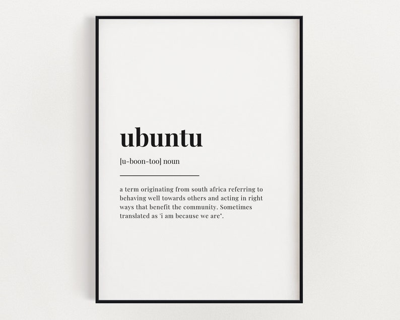 UBUNTU DEFINITION PRINT Wall Art Print Ubuntu Print Definition Print Quote Print image 1