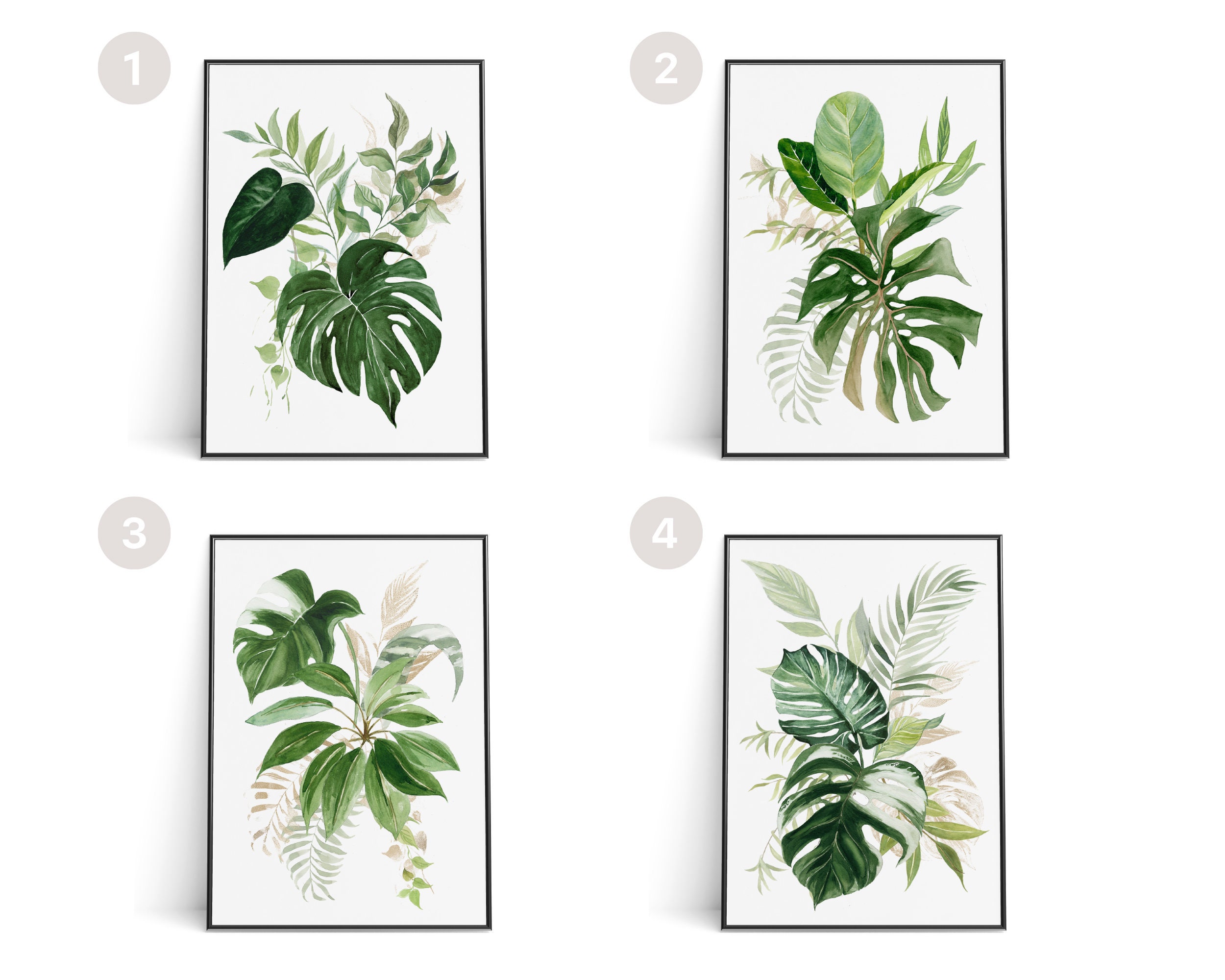 SET OF 3 Botanical Prints Wall Art Tropical Plant Prints - Etsy