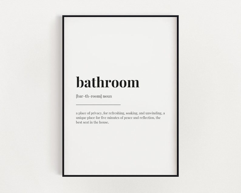 BATHROOM DEFINITION MEANING Printable Wall Art Bathroom - Etsy