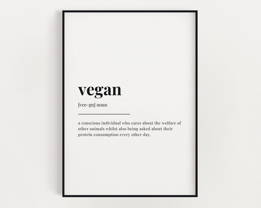 VEGAN DEFINITION PRINT Wall Art Print Vegan Decor Etsy