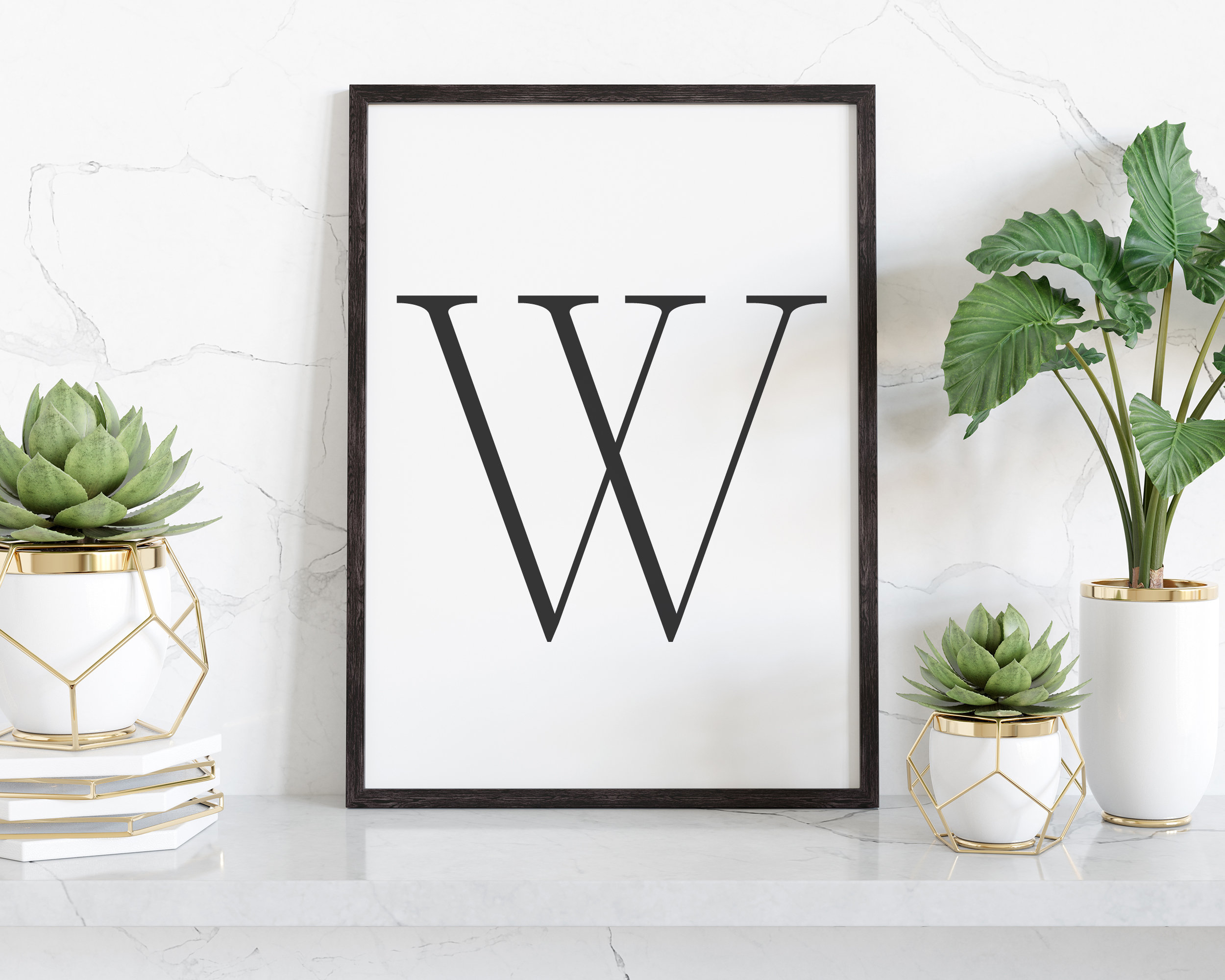 Letter W Typography Wall Decor | Letter A Wall Art Print | Home Decor ...