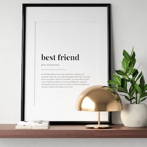 BEST FRIEND DEFINITION Meaning Printable Wall Art Best Friend Gift Digital Download Print image 3