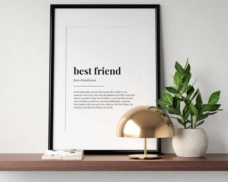 BEST FRIEND DEFINITION Meaning Printable Wall Art Best Friend Gift Digital Download Print image 3