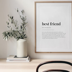 BEST FRIEND DEFINITION Meaning Printable Wall Art Best Friend Gift Digital Download Print image 6