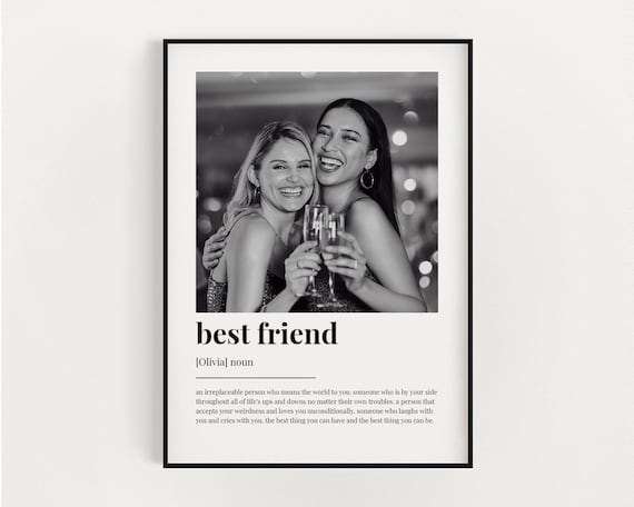 PERSONALISED BEST FRIEND Definition Print, Wall Art Print, Best Friend Gift, Photo Definition Print, Quote Print, Custom Gift With Photo
