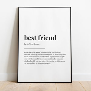 BEST FRIEND DEFINITION Meaning Printable Wall Art Best Friend Gift Digital Download Print image 2