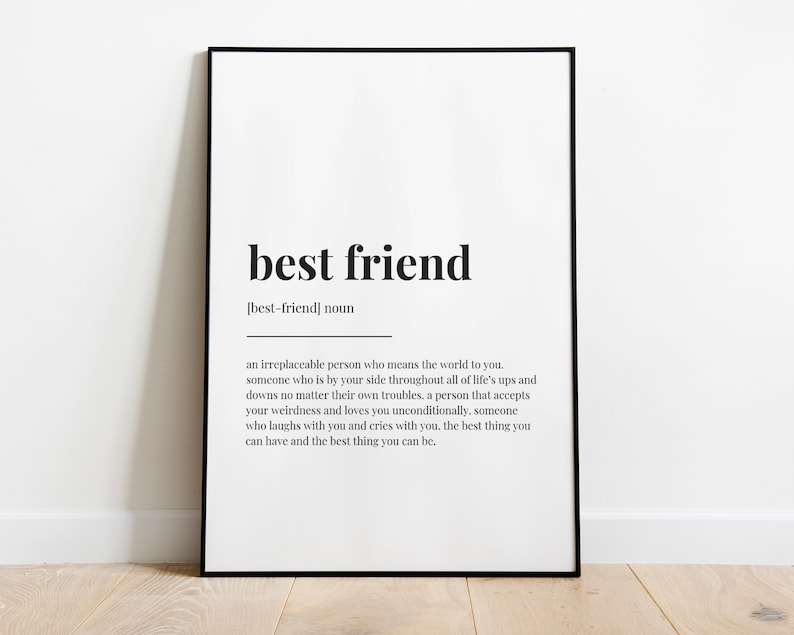 BEST FRIEND DEFINITION Meaning Printable Wall Art Best Friend Gift Digital Download Print image 2