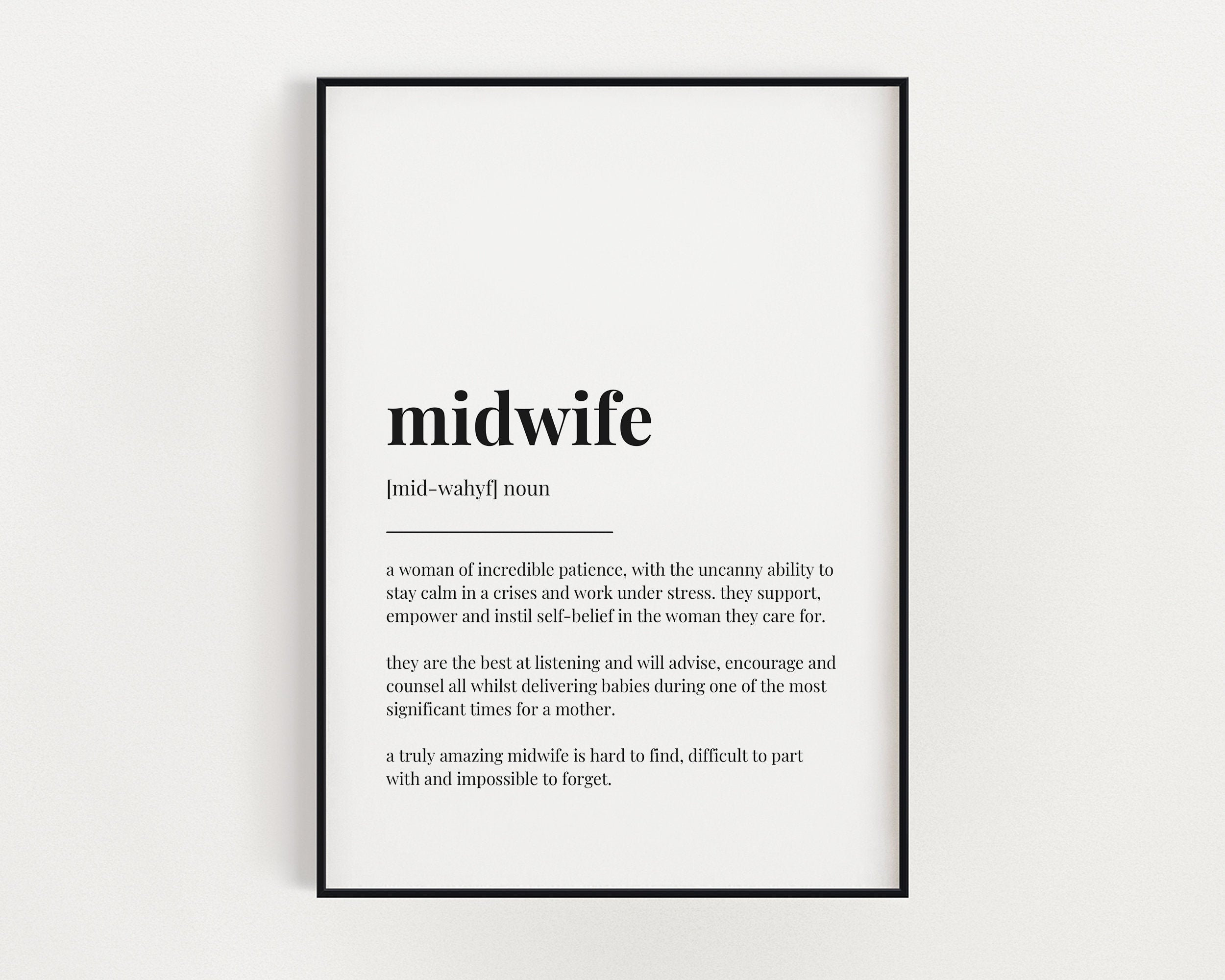 MIDWIFE DEFINITION MEANING Printable Wall Art Midwife Gift Etsy