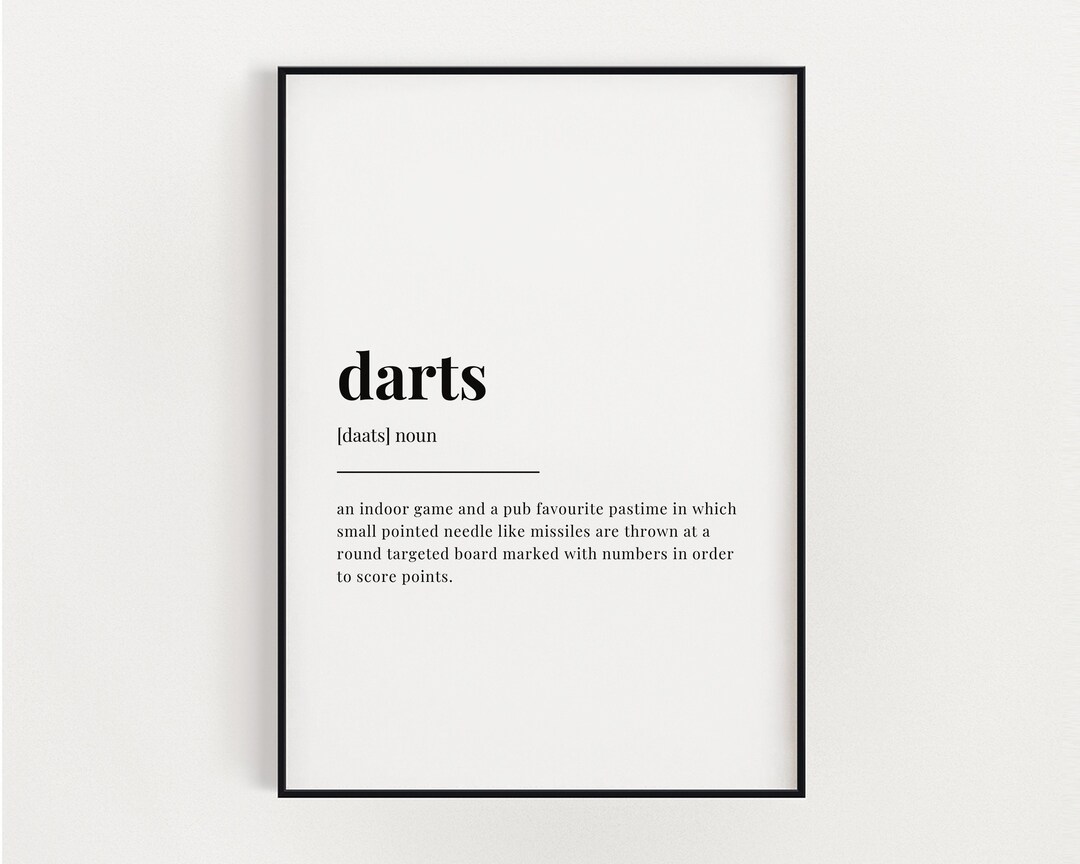 DARTS DEFINITION MEANING Printable Wall Art Digital Etsy