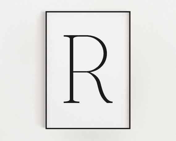 Letter R Typography Wall Decor Letter R Wall Art Print Home Decor Letter R  Monogram Letter R Initials Print - Etsy