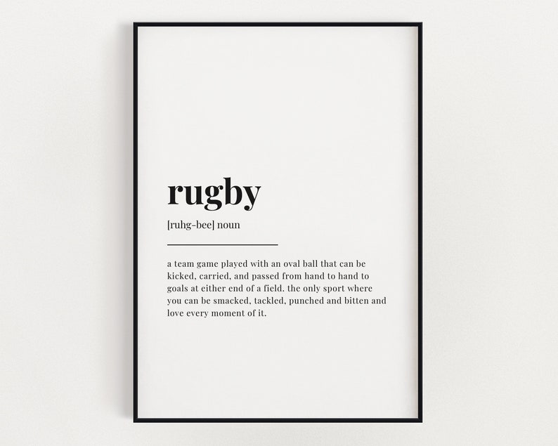 Define Rugby RUGBY DEFINITION PRINT | Wall Art Print | Rugby Print | Definition ...