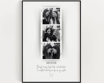 FOTO PERSONALIZZATA PER SORELLA Stampa, Stampa artistica da parete, Regalo per sorella, Stampa per sorella, Regalo personalizzato con foto, Regalo di compleanno per sorella