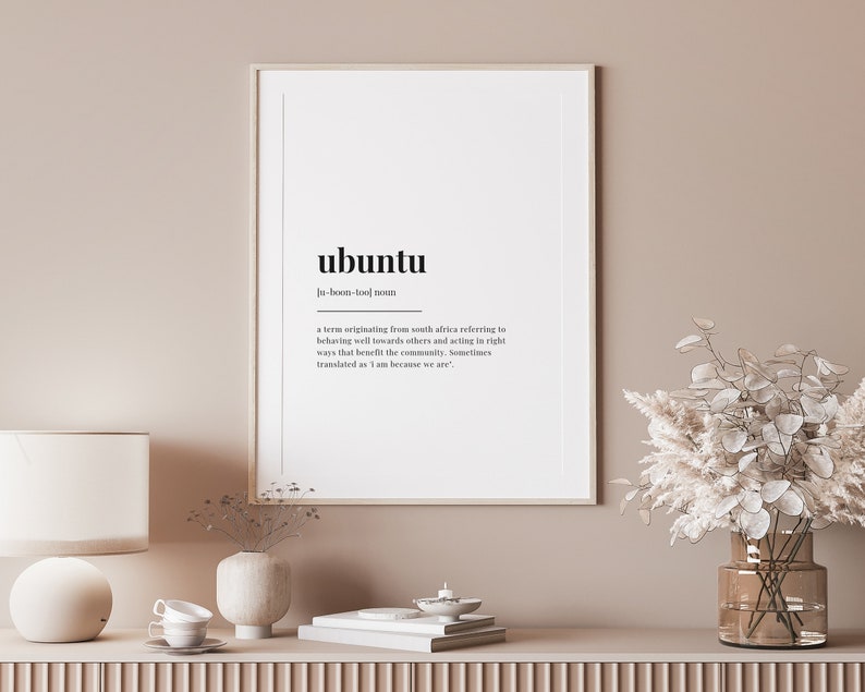 UBUNTU DEFINITION PRINT Wall Art Print Ubuntu Print Definition Print Quote Print image 2