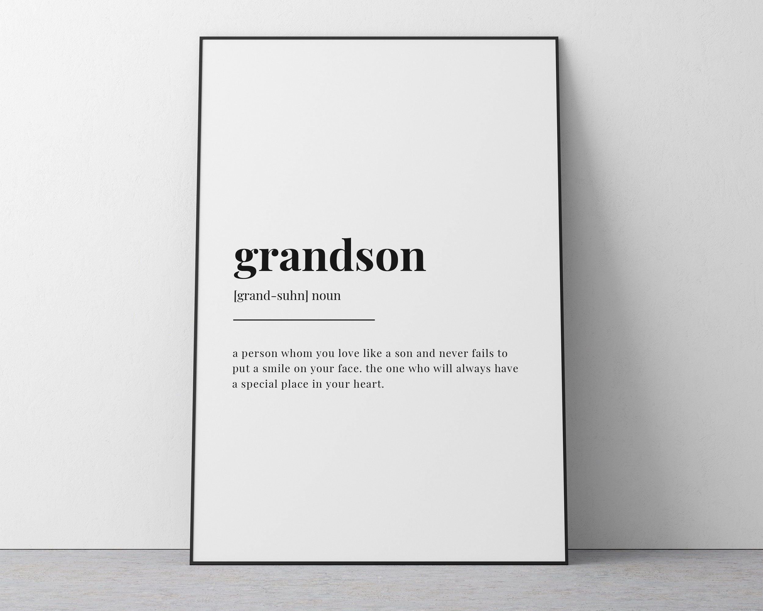 Grandson Definition Meaning Printable Wall Art Grandson Etsy