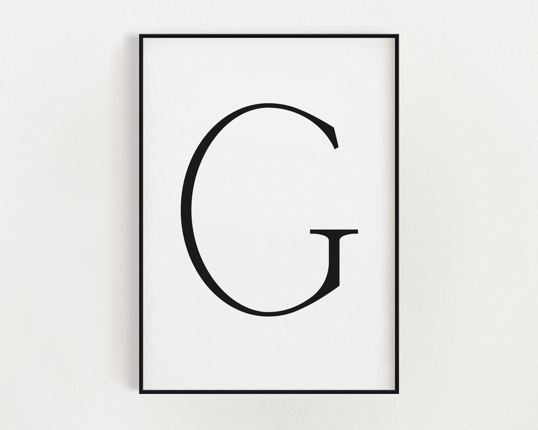 LETTER G PRINT Letter G Wall Decor Letter G Sign Nursery Art Print Wall