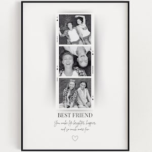 PERSONALISED BEST FRIEND Photo Print, Wall Art Print, Best Friend Gift, Best Friend Print, Custom Gift With Photo, Best Friend Birthday Gift