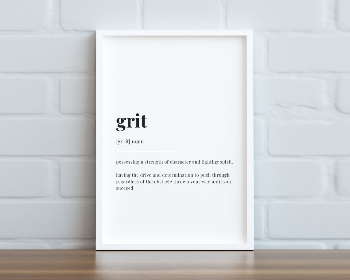 GRIT DEFINITION PRINT Digital Download Printable Wall Art Etsy