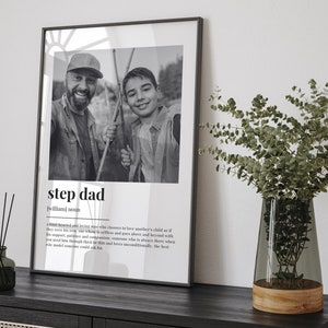 PERSONALISED STEP DAD Definition Print, Wall Art Print, Step Dad Gift, Step Dad Print, Photo Definition Print, Custom Gift With Photo image 4