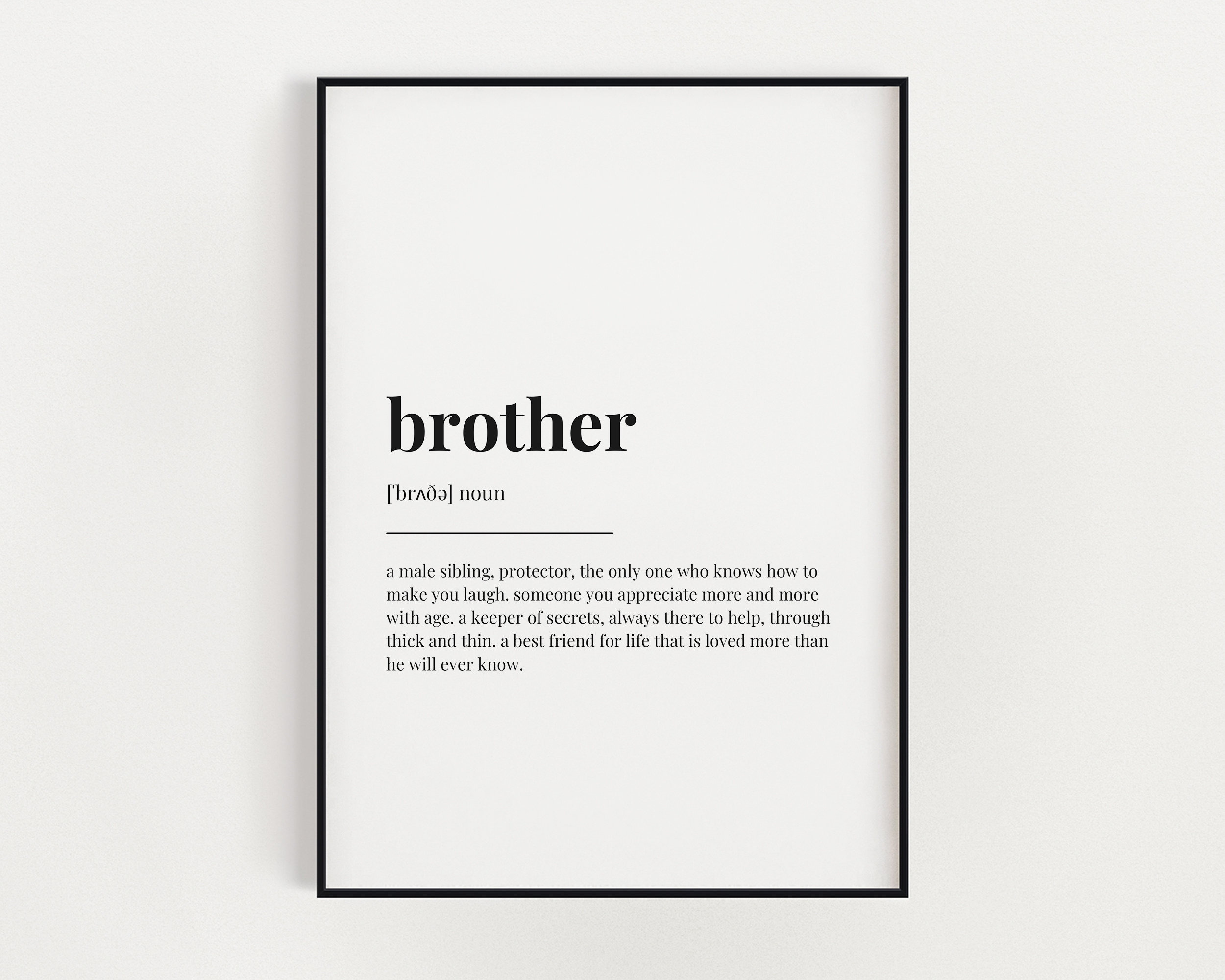 Brother Definition Sign BROTHER DEFINITION PRINT | Wall Art Print | Brother Gift | Brother ...