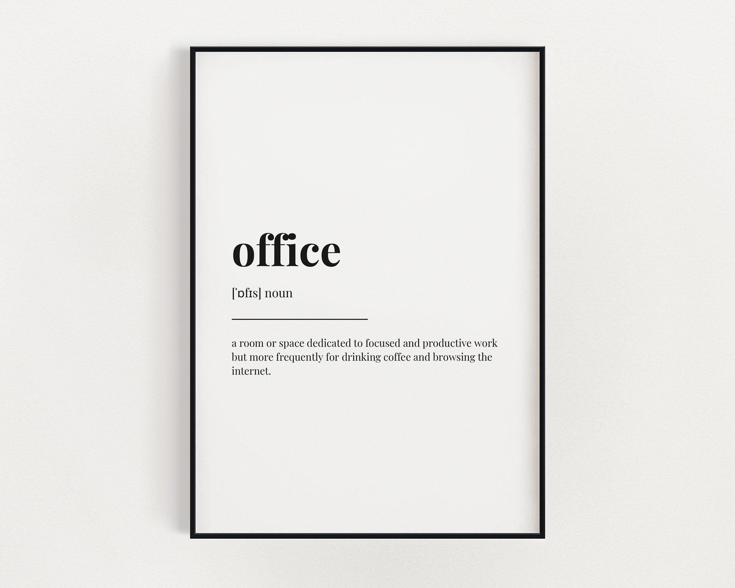 OFFICE DEFINITION PRINT Wall Art Print Office Wall Decor Etsy