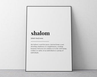 Christian Gift with Hebrew word Shalom and its meanings Poster for Sale by  simplydesignart