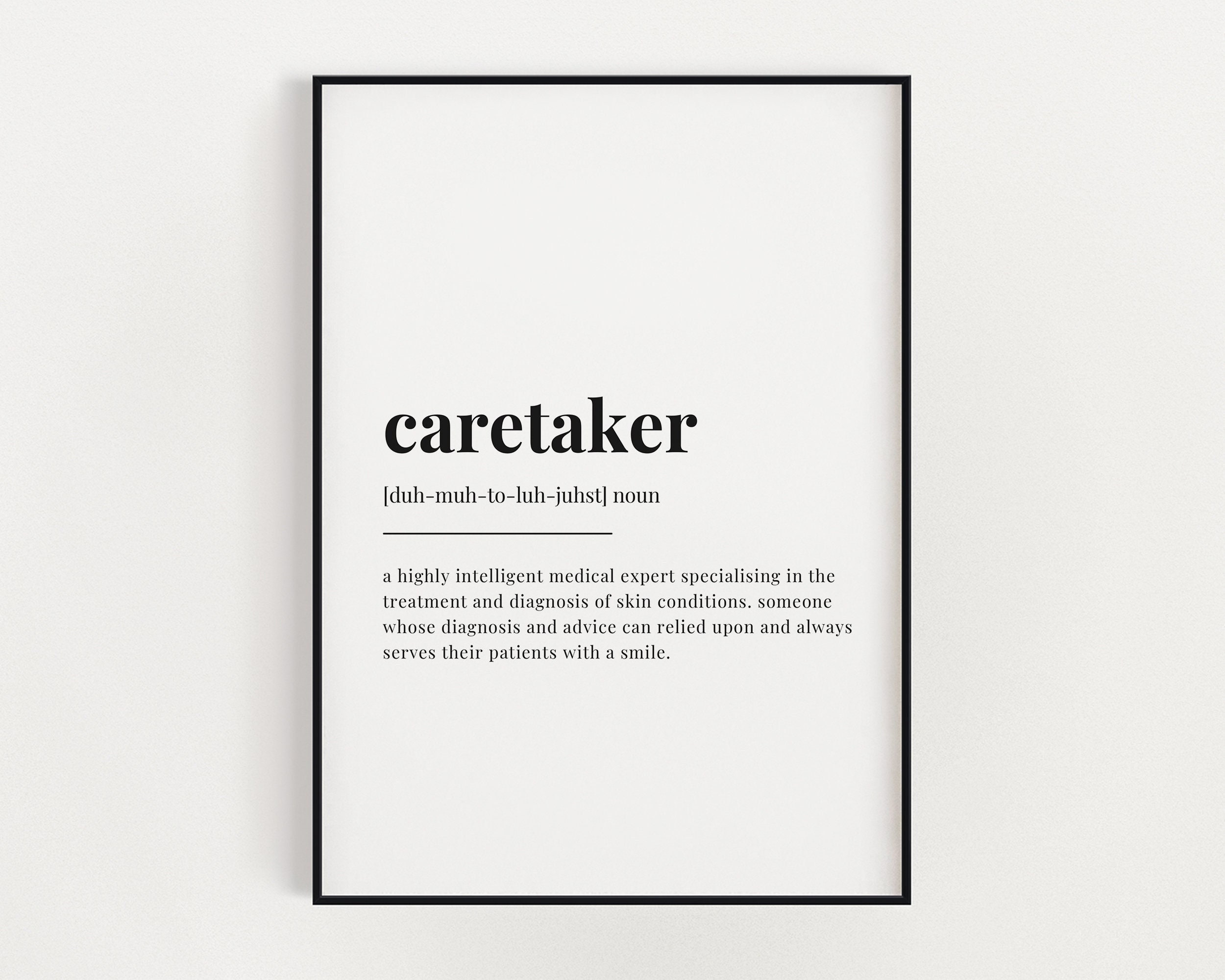 CARETAKER DEFINITION MEANING Printable Wall Art Caretaker Etsy