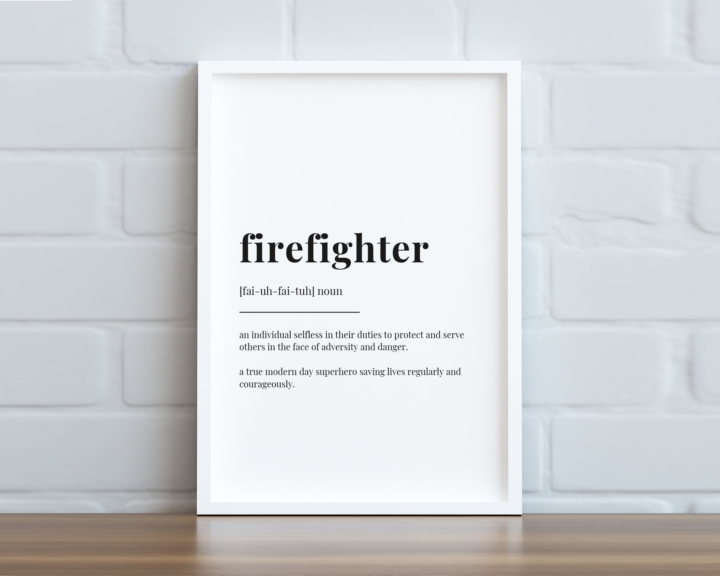 Discover FIREFIGHTER DEFINITION PRINT | Wall Art Print | Firefighter Print | Definition Print | Quote Print | Gift for Firefighter | Home Decor
