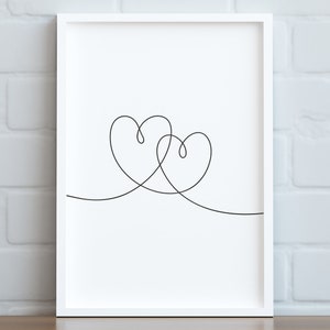 LINE DRAWING PRINT Heart Line Drawing Print Abstract Line Art Minimalistic Prints Heart Drawing Wall Art Home Décor image 7