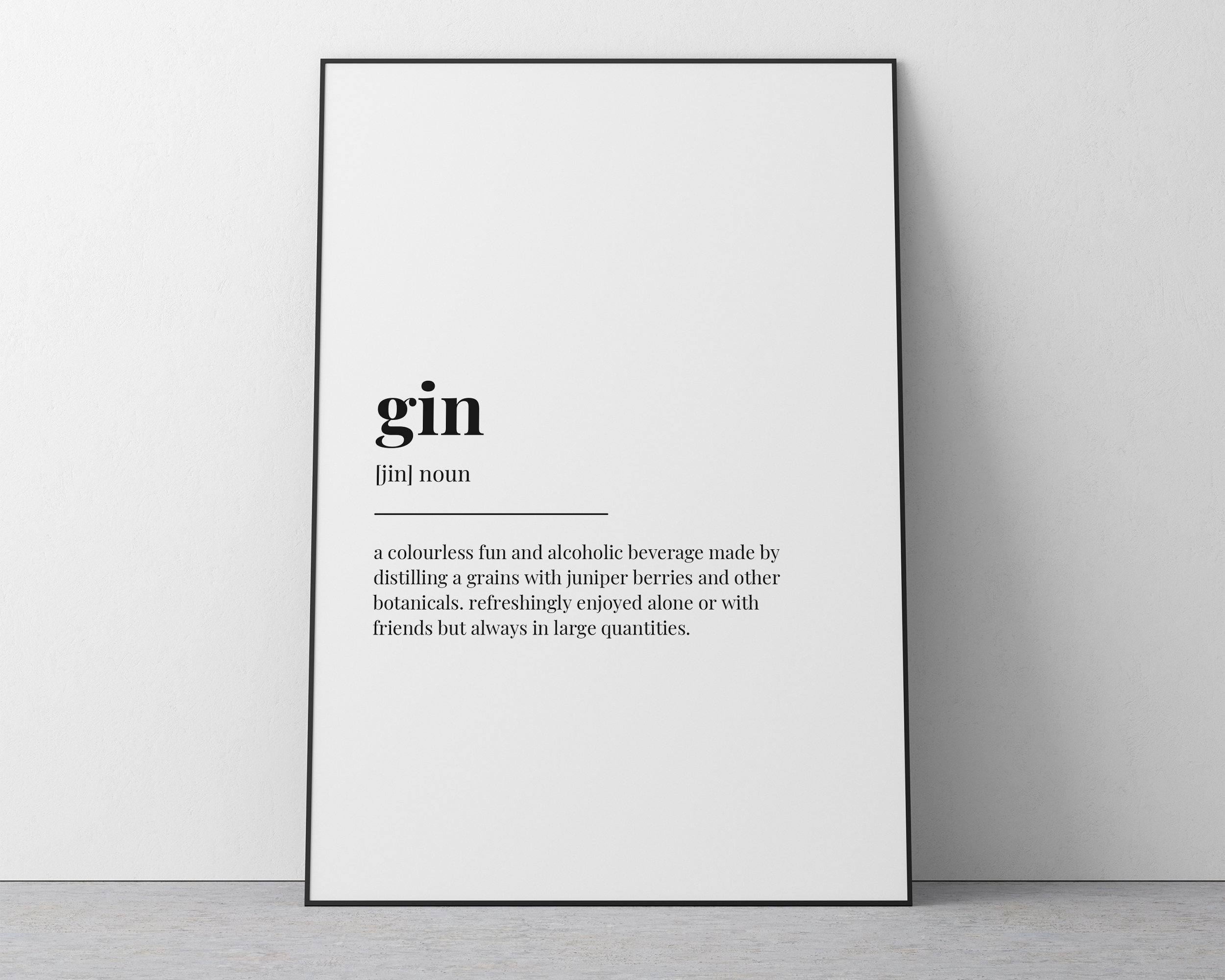 GIN DEFINITION MEANING Printable Wall Art Digital Download Print