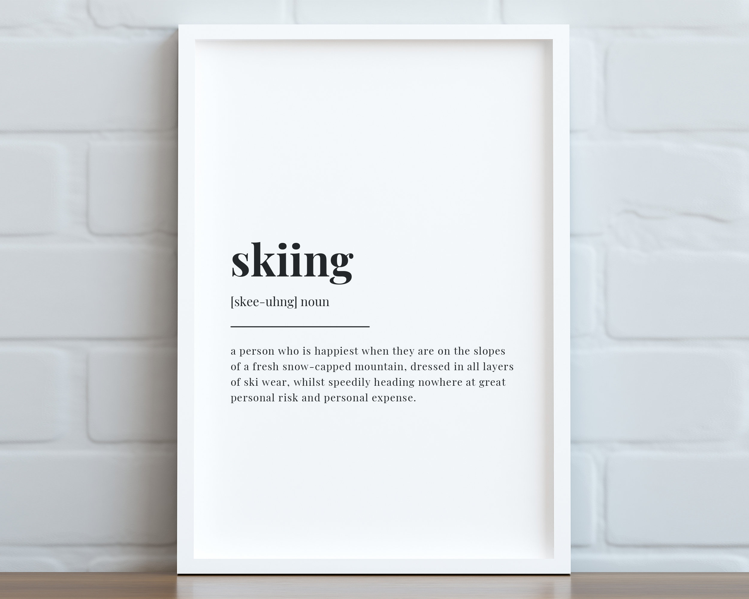 SKIING DEFINITION PRINT Wall Art Print Skiing Print Etsy