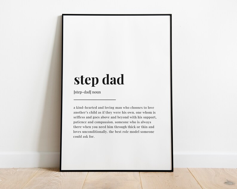 Step Dad Definition STEP DAD DEFINITION Print Wall Art Print Gift for Step Dad - Etsy