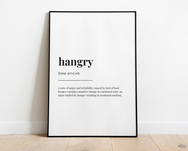 HANGRY DEFINITION MEANING Printable Wall Art Kitchen Decor - Etsy