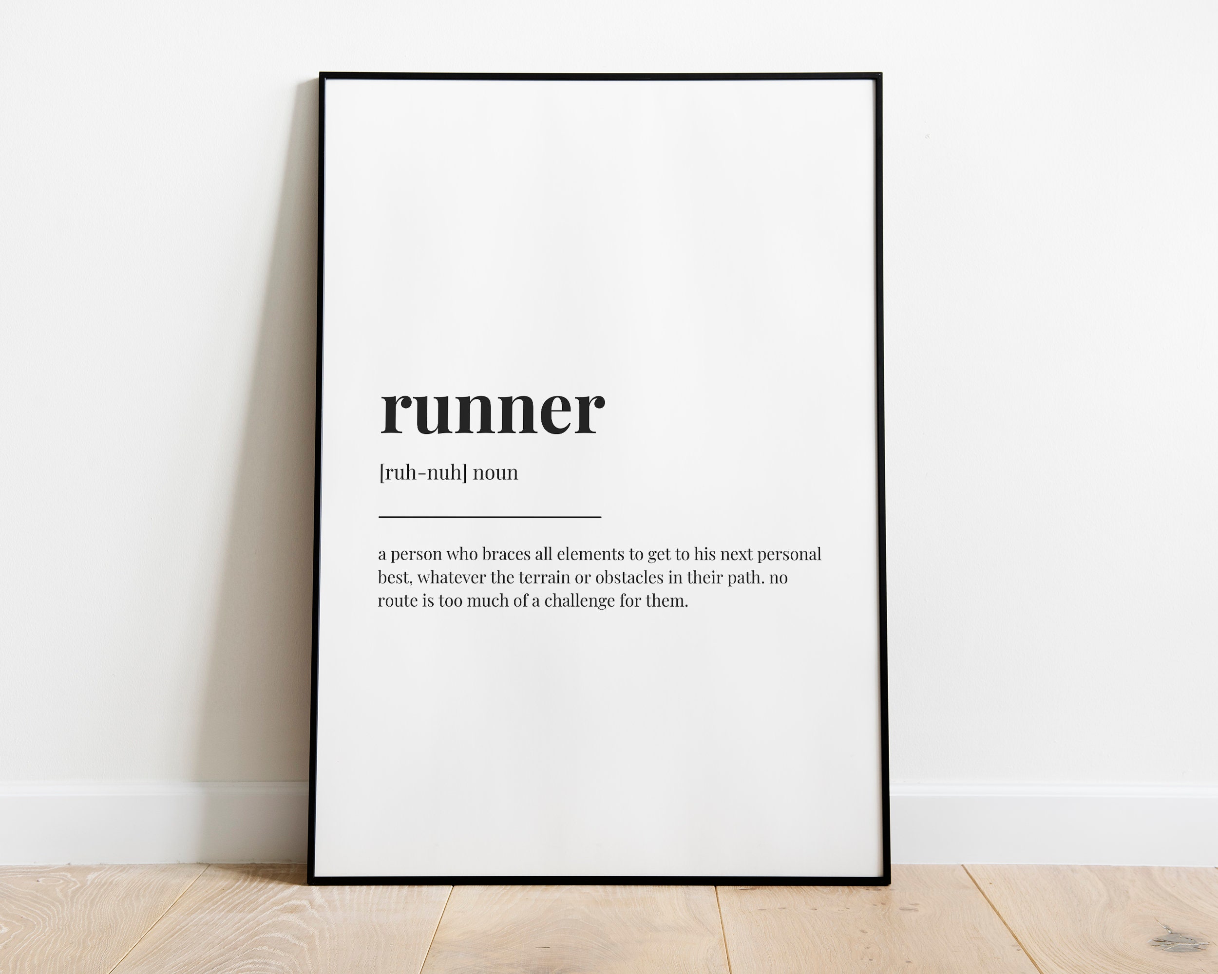 RUNNER DEFINITION PRINT Printable Wall Art Instant Etsy
