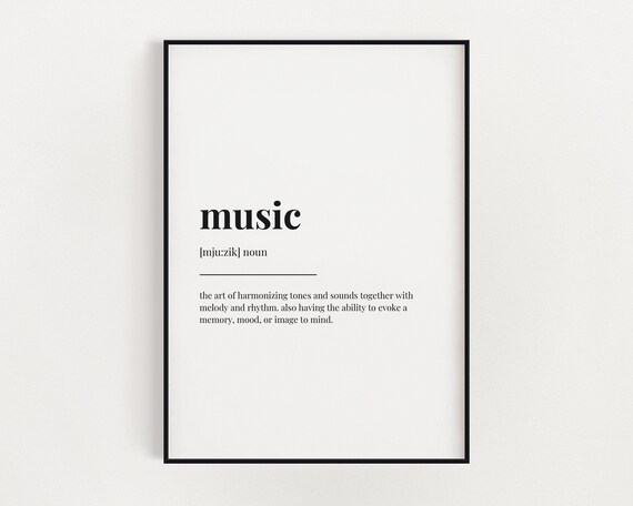 MUSIC DEFINITION PRINT | Wall Art Print | Music Print | Definition