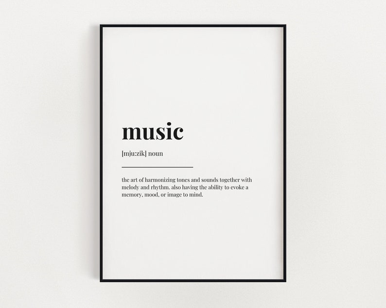 MUSIC DEFINITION PRINT Wall Art Print Music Print Etsy UK