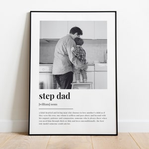 PERSONALISED STEP DAD Definition Print, Wall Art Print, Step Dad Gift, Step Dad Print, Photo Definition Print, Custom Gift With Photo image 7