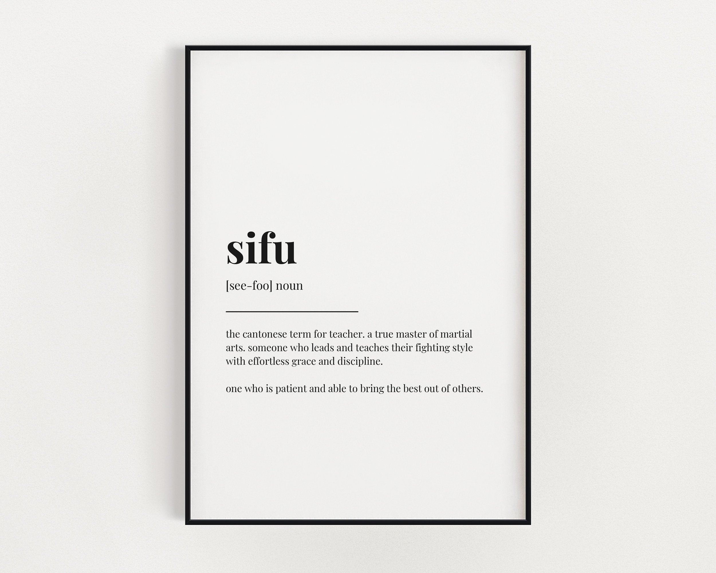 SIFU DEFINITION PRINT / Descarga digital / Printable Wall Art | Etsy España