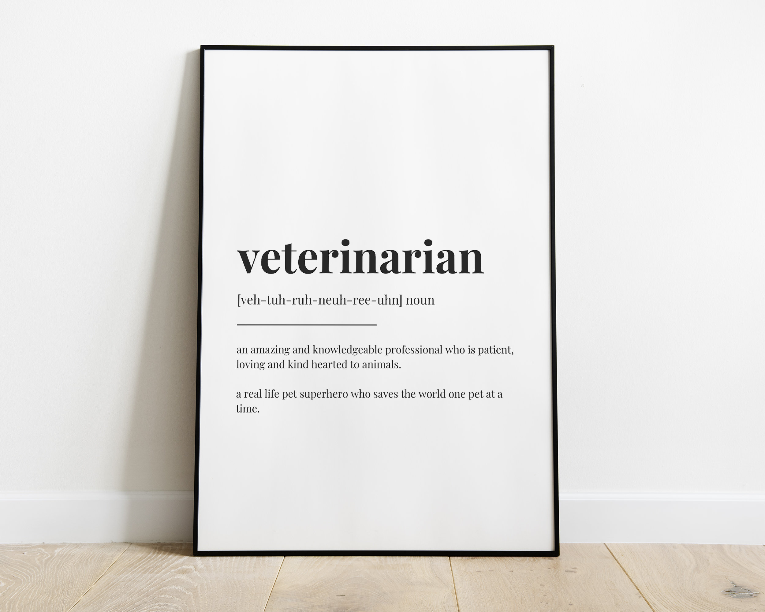 VETERINARIAN DEFINITION PRINT Wall Art Print Veterinarian Etsy UK