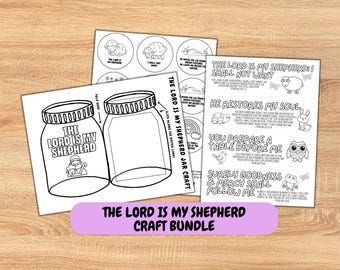 Manualidades imprimibles "El Señor es mi pastor" / Lección bíblica del Salmo 23 / Manualidad para la escuela dominical / Manualidad para la Escuela Bíblica de Verano / Ministerio infantil / Iglesia infantil