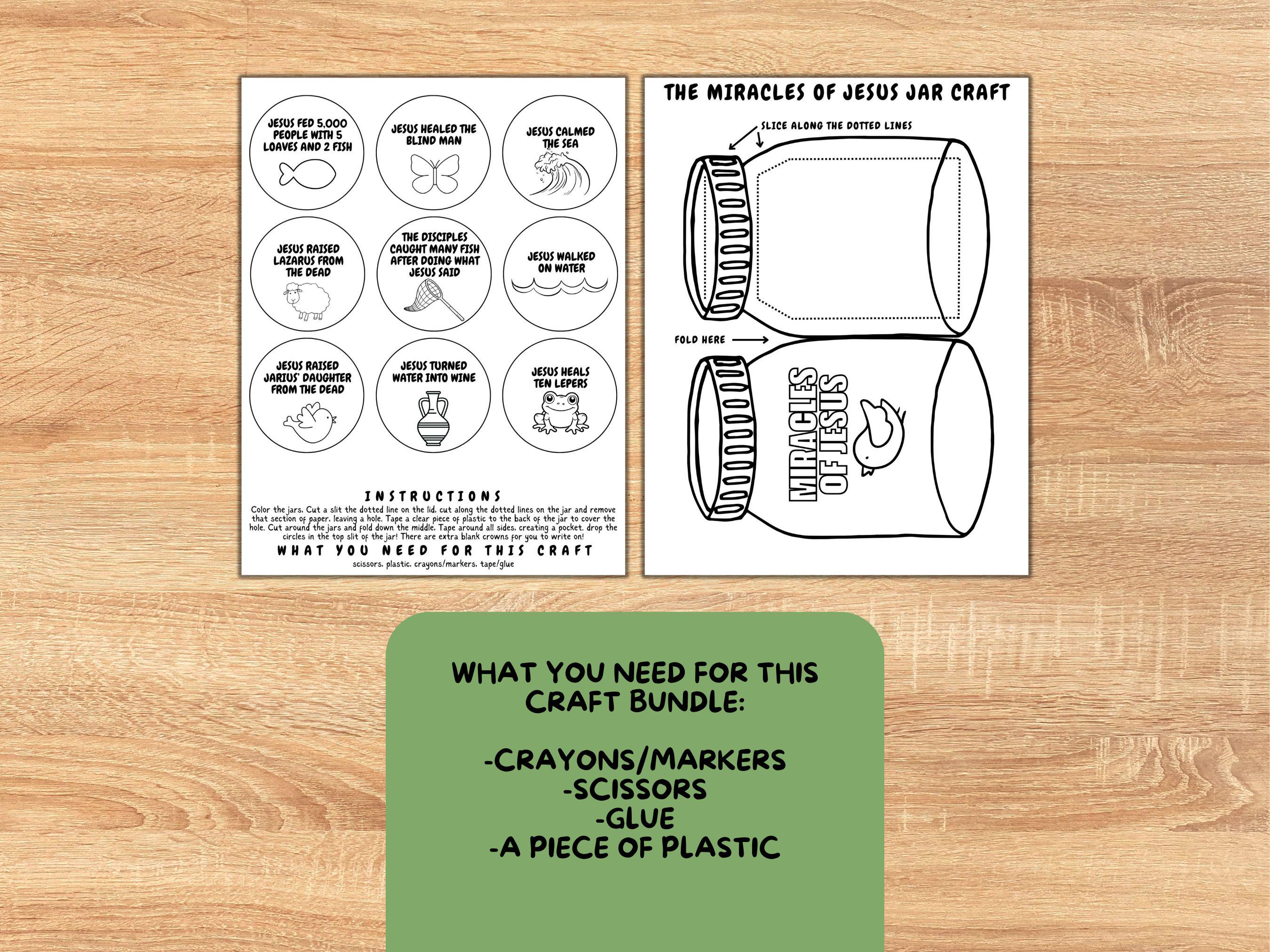 Miracles of Jesus Craft Bundle | Bible Crafts for Kids | Christian Jar ...