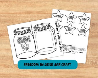 Freiheit in Jesusglas Handwerk | Freiheit in Christus Bibelaktivität | Christliche Erlösung Handwerk für Kinder | Sonntagsschule zum Ausdrucken