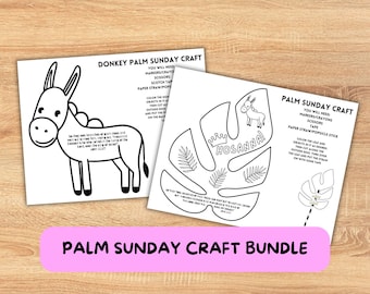 Palm Sunday Easter Week Kid's Craft Bundle, Palm Leaf Craft, Sunday School Craft, Holy Week Activity
