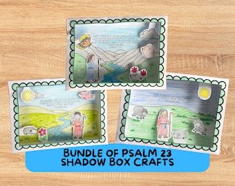 Salmo 23: Manualidad cristiana imprimible / El Señor es mi pastor / Actividad bíblica para niños / Decoración para la escuela dominical / EBV