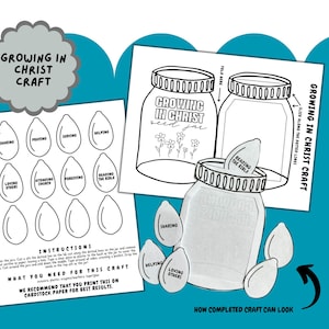 Growing in Christ Printable Kid&#39;s Jar Craft, How to Grow in Christ Craft for Kids, Sunday School Activity