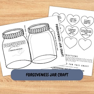 Printable Forgiveness Craft for Kids, Forgiveness Jar Activity, Christian Sunday School Craft, Children&#39;s Church Lesson on Forgiveness