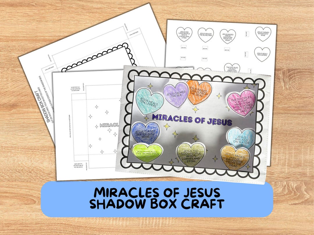 Miracles of Jesus Shadow Box Craft | Christian Kids Printable | Bible ...
