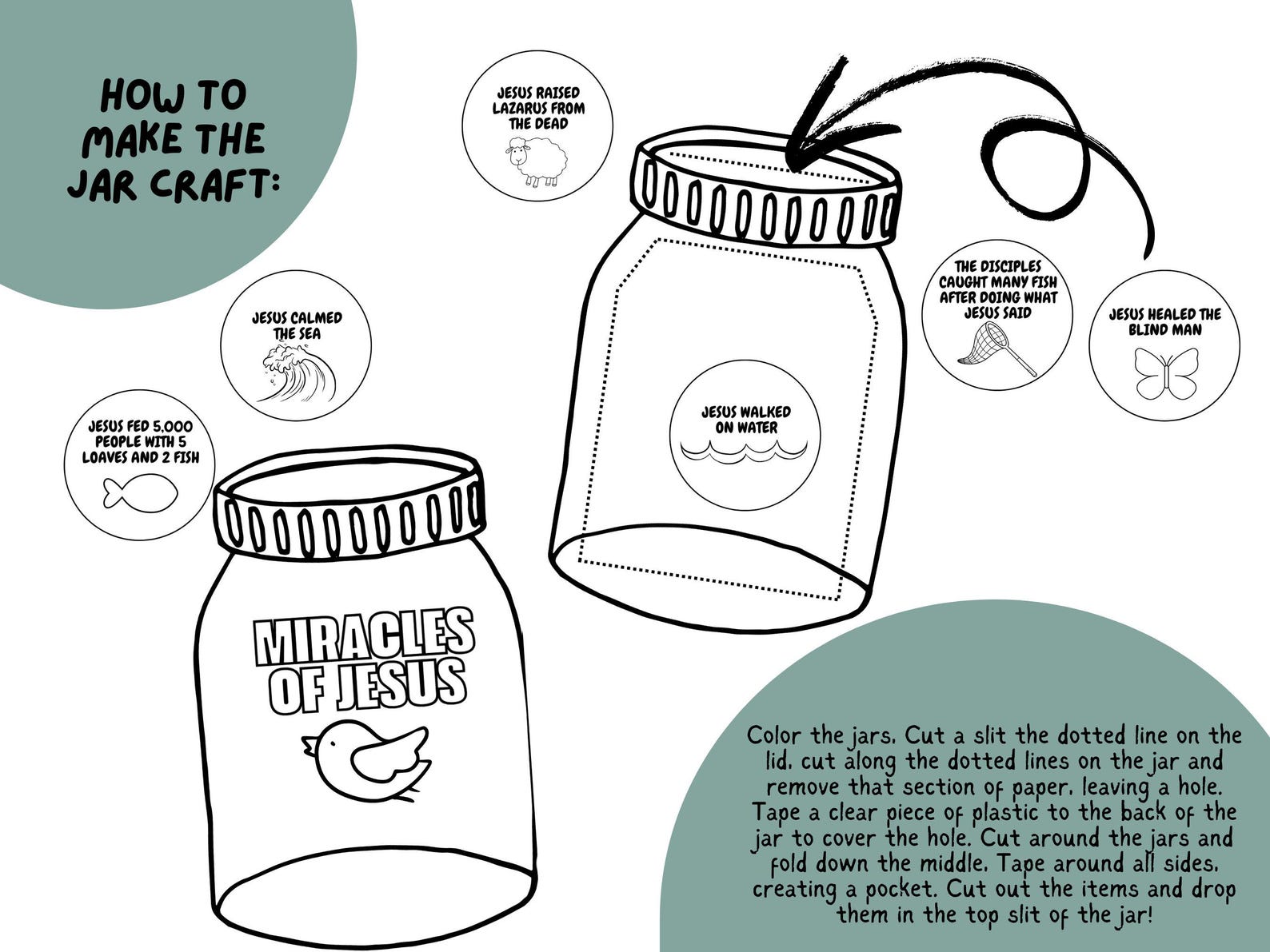 Miracles of Jesus Jar Craft | Bible Activity for Kids | Christian ...