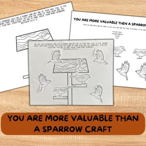 You are more valuable than Sparrows printable Craft, Bird Rest, Color Cut and Glue Craft, Sunday School Craft, Matthew 10:29-31 Kid's Craft
