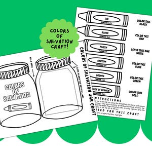 Colors of Salvation Printable Glass Craft, Frohe Botschaft, Gebetskarte, Sonntagsschule