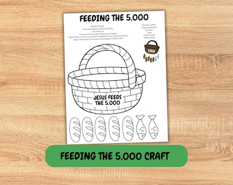 Feeding the 5,000 Craft | Bible Story Activity for Kids | Jesus Feeds the 5,000 Printable | Sunday School & Christian Classroom Craft
